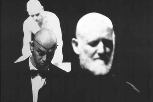 Roi Vaara, Jacques van Poppel, Alasatair MacLennan, Black Market International, Bern, 1997, Foto Martin Rindlisbacher.jpg